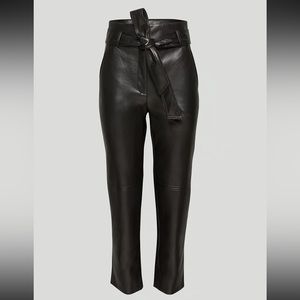 Aritzia Wilfred High Tied Leather Pants, Size 0